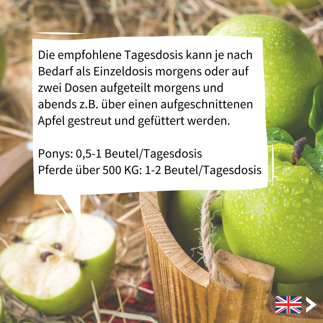 Fütterungsempfehlung Strotonin für gestresste, ängstliche und nervöse Pferde. Feeding recommendation Strotonin for stressed, anxious and nervous Pferde.